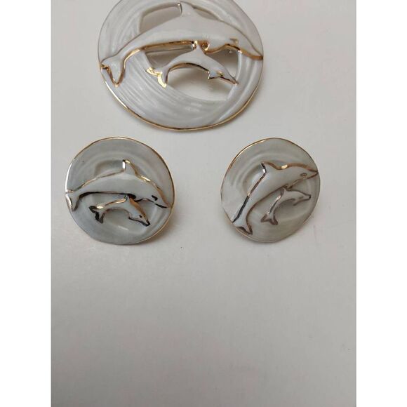 Brooch and Earrings Set 3 pc - Picture 3 of 5